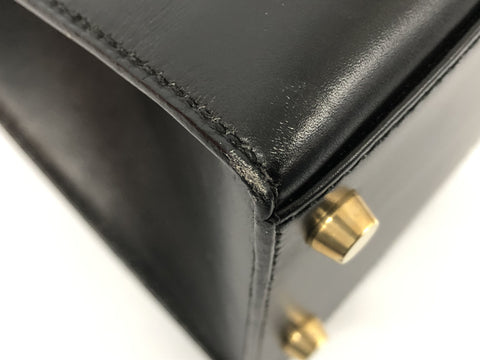 HERMES Kelly Kelly 28 shoulder box calf 〇Y engraved black handbag