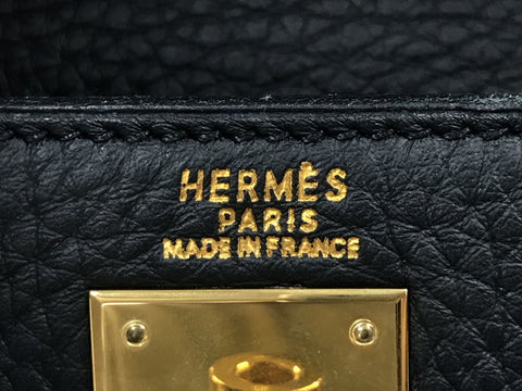 HERMES Kelly Kelly 32 taurillon noir GD metal fittings □A handbag