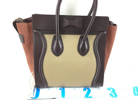 CELINE CELINE Handbag Luggage Micro Shopper Calfskin BR/BE Handbag