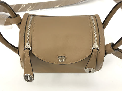 HERMES Lindi Mini Beige Dweimar U Engraved Shoulder Bag