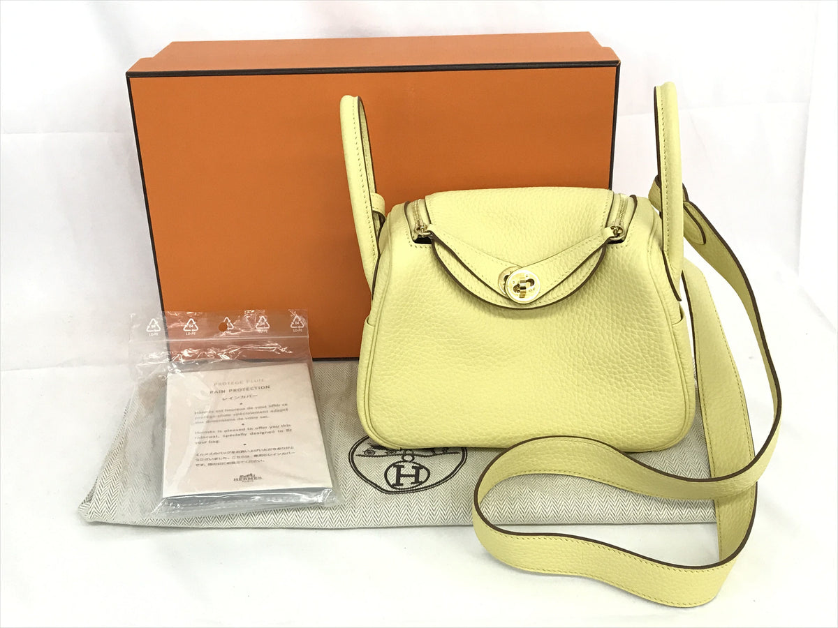 HERMES HERMES mini Lindy gold metal fittings Z carved seal shoulder bag shoulder bag