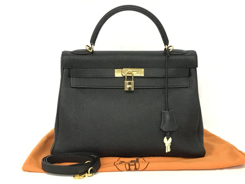 HERMES Kelly HERMES Kelly 32 Togo black handbag