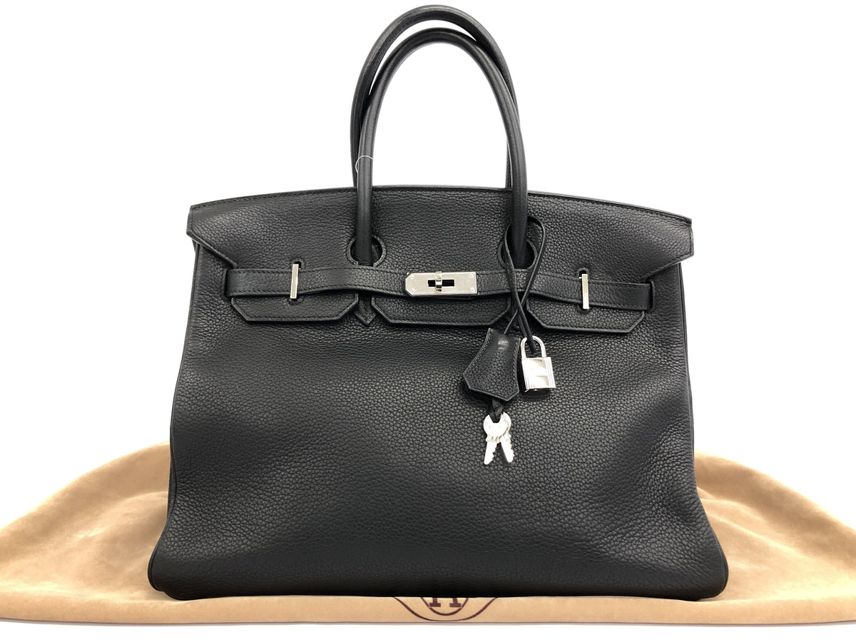 HERMES Birkin Birkin 35 Taurillon Clemence Black SS K business bag