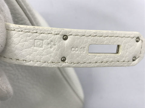 HERMES Birkin Birkin 30 Togo White SS O handbag