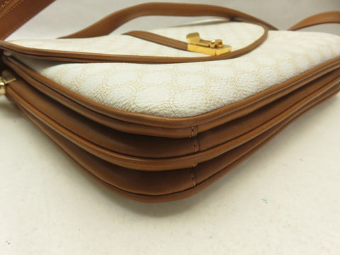 CELINE Macadam shoulder bag PVC white x brown shoulder bag