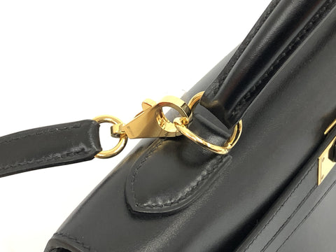 HERMES Kelly Kelly 32 box calf/black/□L/handbag with shoulder