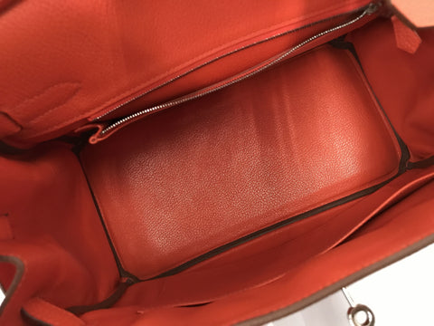 HERMES Birkin Birkin 30 T orange handbag