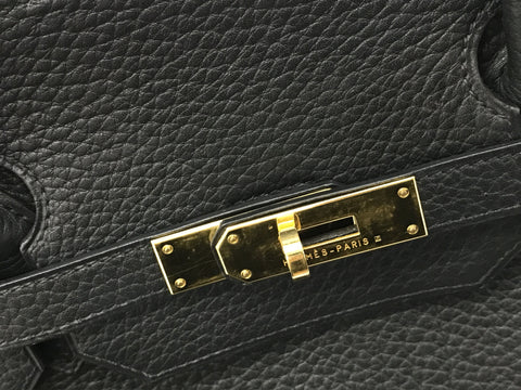 HERMES Birkin Birkin 40 Togo □F black handbag