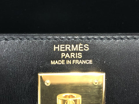 HERMES Kelly Kelly 32 box calf/black/□L/handbag with shoulder