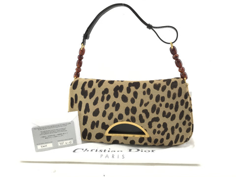 Dior Christian Dior/one shoulder bag/maris pearl/leopard/harako/brown handbag