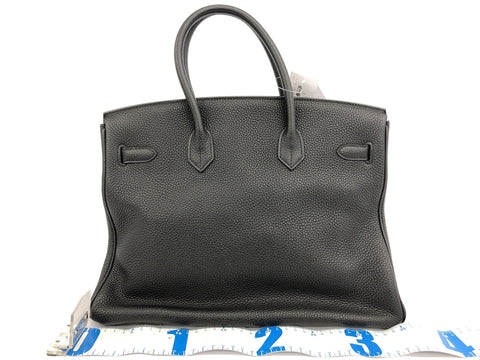 HERMES Birkin Birkin 35 Inseam Togo Black PHW 2E-□N Tote Bag