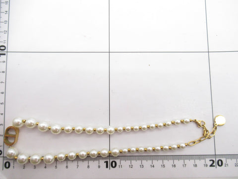 Dior Accessories F Pearl Logo Necklace Necklaces