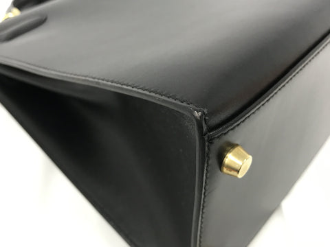 HERMES Kelly Kelly 32 box calf □F engraving black handbag