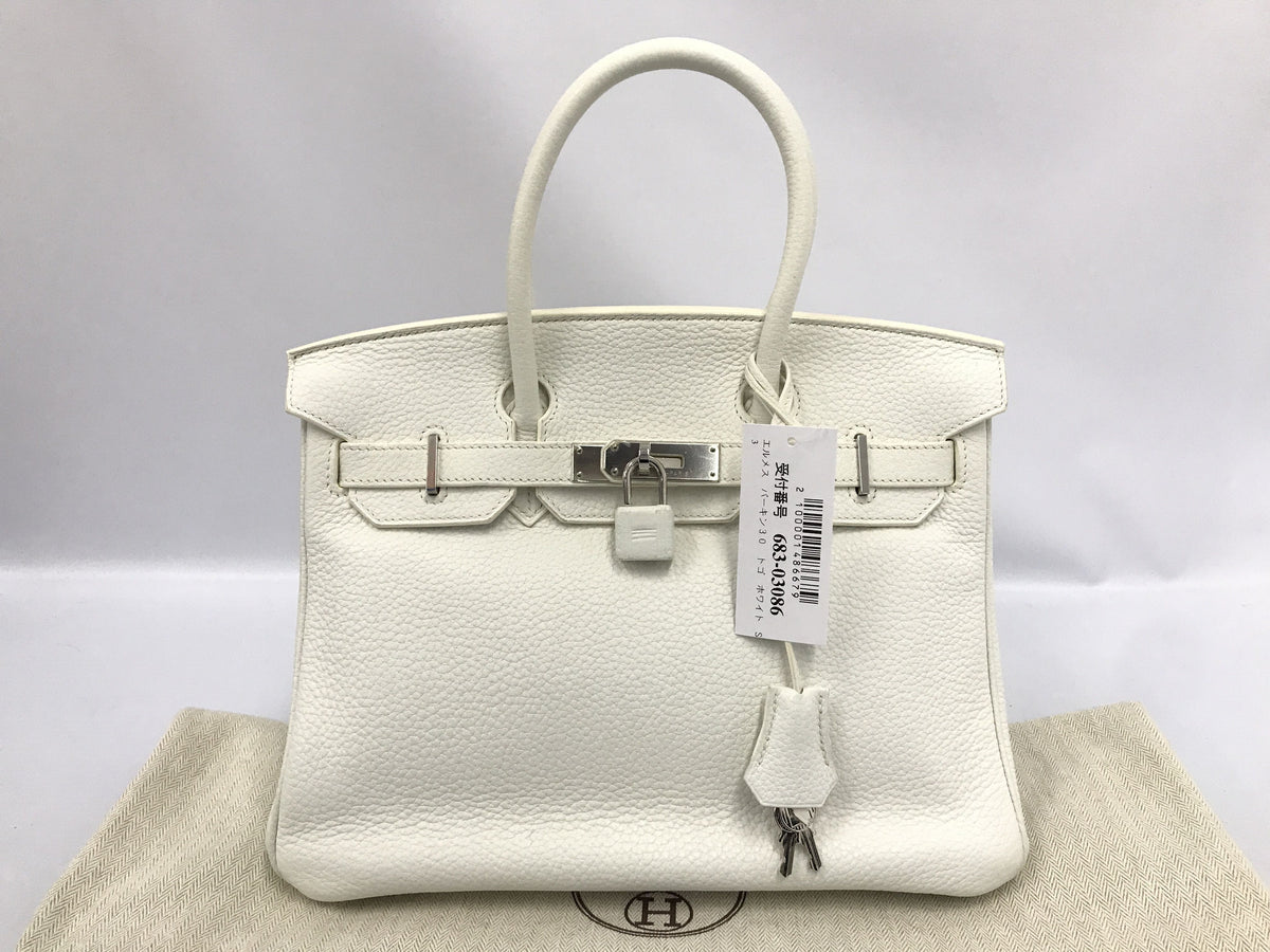 HERMES Birkin Birkin 30 Togo White SS O handbag