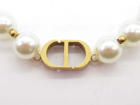 Dior Accessories F Pearl Logo Necklace Necklaces