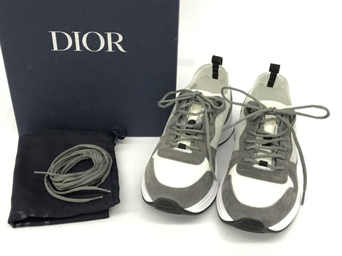 Dior Oblique Leather/Mesh Sneakers Men Gray/White Size 43 Unused Sneakers