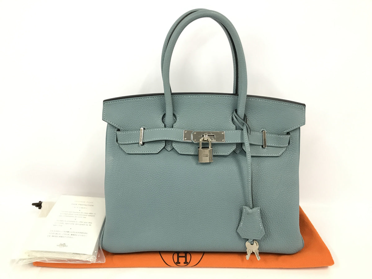 HERMES Birkin Birkin 30 □M Togo Ciel SV hardware handbag