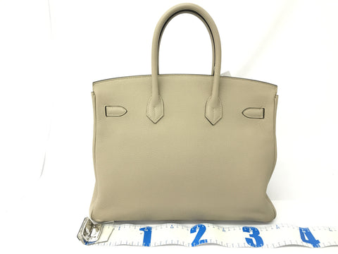 HERMES Birkin Birkin 35 Tourtiere Gray Togo SV metal fittings T engraving handbag