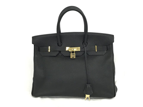 HERMES Birkin Birkin 35 Taurillon Black GP metal fittings □E Handbag