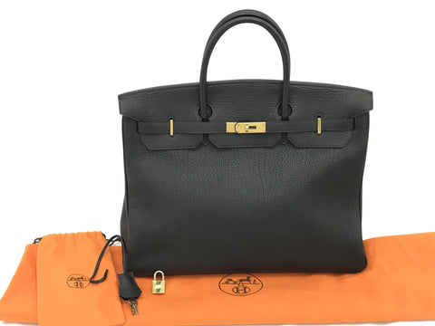 HERMES Birkin Birkin 40 Togo □F black handbag