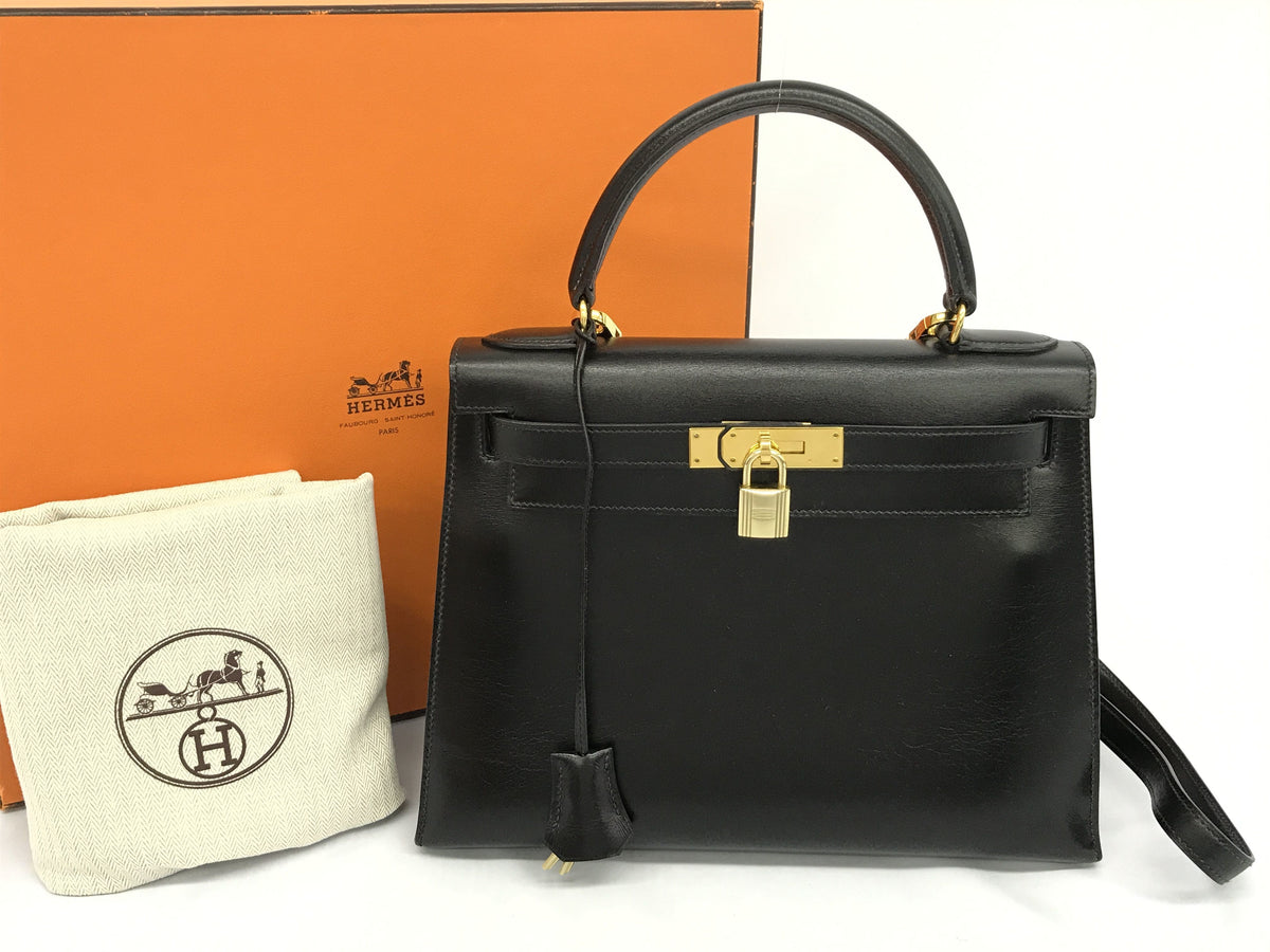HERMES Kelly Kelly 28 black handbag