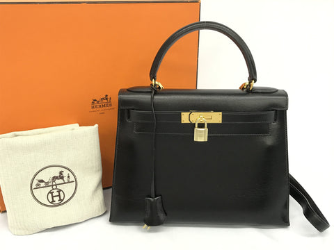 HERMES Kelly Kelly 28 black handbag