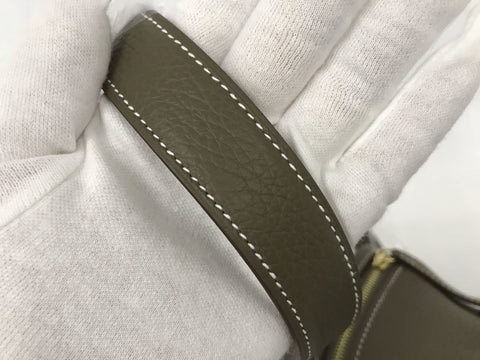 HERMES HERMES Mini Lindy Taurillon Clemence Etoupe GP metal fittings B engraving shoulder bag shoulder bag