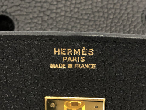 HERMES Birkin HERMES Birkin 35 fjord black gold metal fittings D: 2000 handbag
