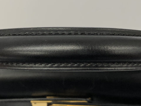 HERMES Kelly Kelly 28 shoulder box calf 〇Y engraved black handbag