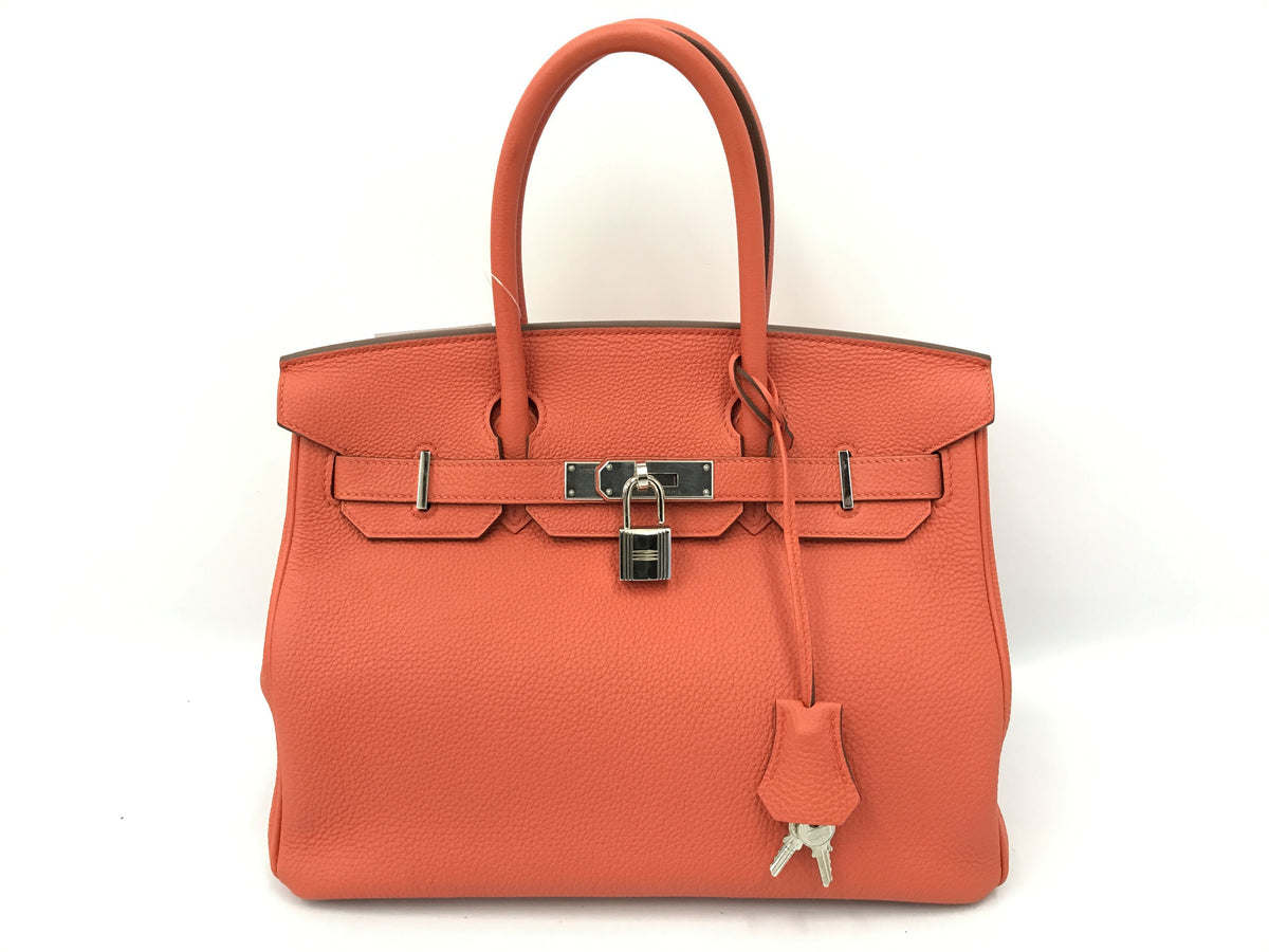 HERMES Birkin Birkin 30 T orange handbag