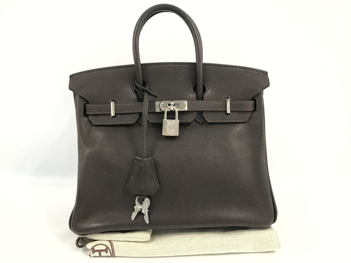 HERMES Birkin Birkin 25 □K Swift Chocolat SV hardware handbag