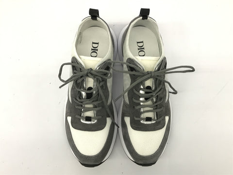 Dior Oblique Leather/Mesh Sneakers Men Gray/White Size 43 Unused Sneakers
