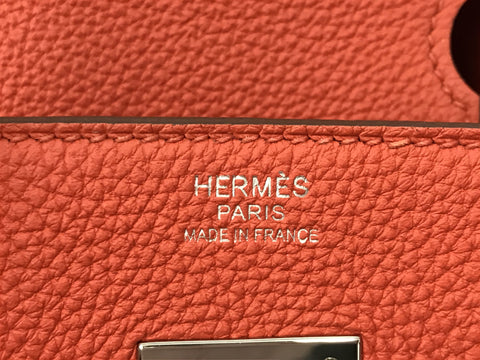 HERMES Birkin Birkin 30 T orange handbag