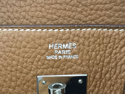 HERMES Birkin Birkin 30 Gold Togo SV Metal Fittings □N Engraved Handbag