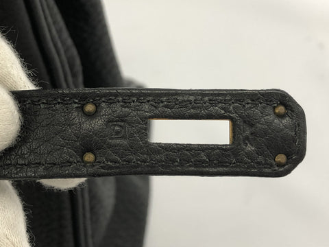 HERMES Birkin HERMES Birkin 35 fjord black gold metal fittings D: 2000 handbag