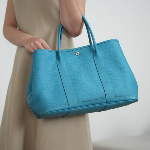 Hermes Gardenparty PM Negonda turquoise Blue ◻︎R(2014year) 【A】