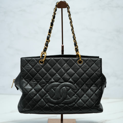 Chanel caviar skin Chein Shoulder bag tote no.7【A】