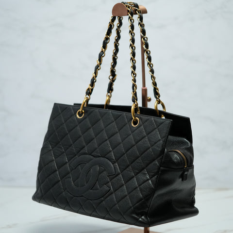 Chanel caviar skin Chein Shoulder bag tote no.7【A】