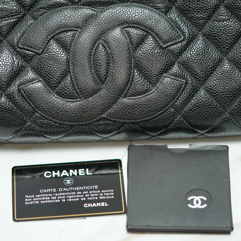 Chanel caviar skin Chein Shoulder bag tote no.7【A】