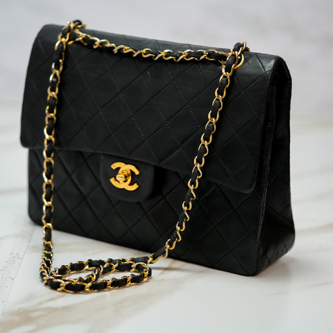 CHANEL CC Matelasse 25 Chain Shoulder Bag Leather Lambskin Double Flap Number 0 series【A】