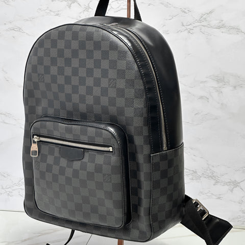 Louis Vuitton Damier Graphite Josh Backpack Canvas Black Gray Men Unisex N41473【SS】