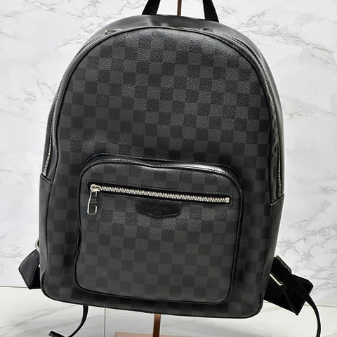 Louis Vuitton Damier Graphite Josh Backpack Canvas Black Gray Men Unisex N41473【SS】