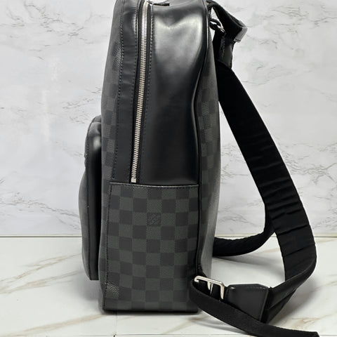 Louis Vuitton Damier Graphite Josh Backpack Canvas Black Gray Men Unisex N41473【SS】