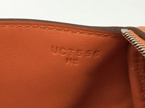 HERMES Lindy Mini Orange Taurillon Clemence Silver Hardware U Engraved Shoulder Bag