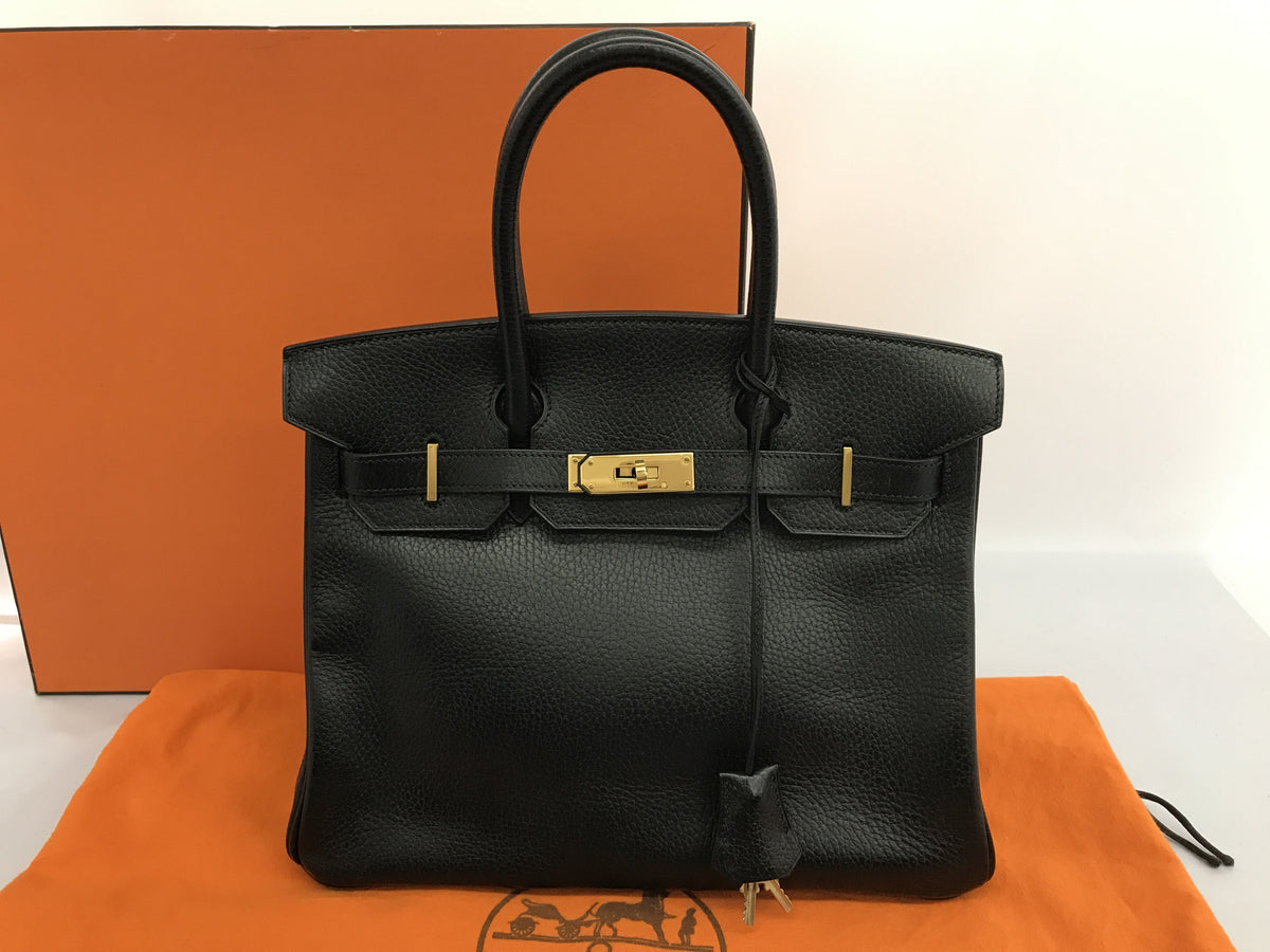 HERMES Birkin Birkin 30 Ardennes Black GP D handbag