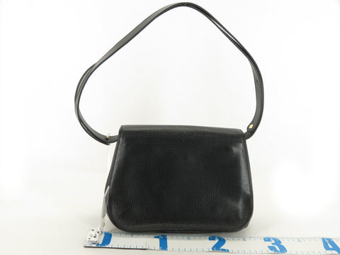 Dior Christian Oval Logo Leather Shoulder Bag Vintage Black Shoulder Bag