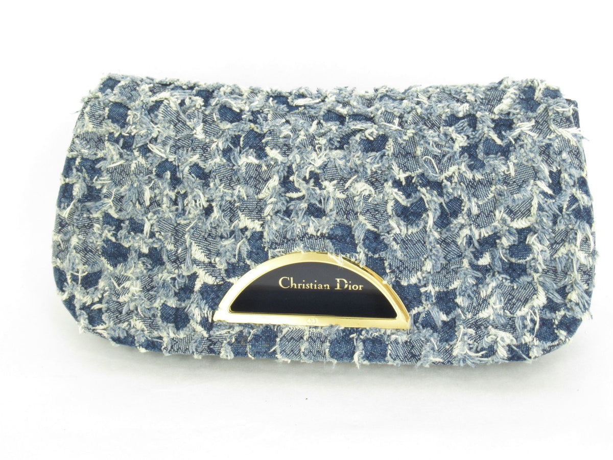 Dior Christian Dior Maris Pearl Clutch Bag Denim Clutch Bag