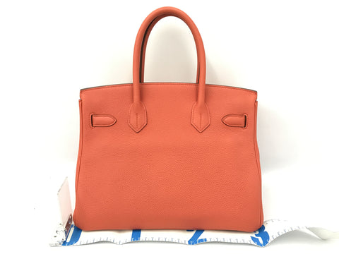 HERMES Birkin Birkin 30 T orange handbag