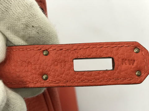HERMES Birkin Birkin 30 T orange handbag
