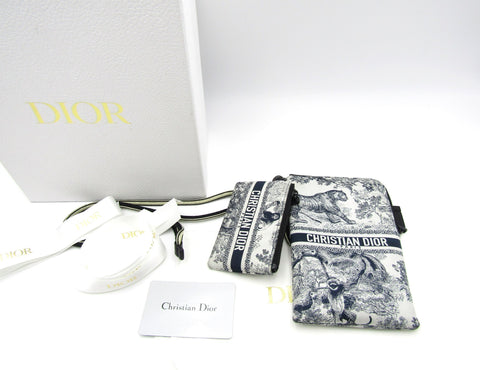 Dior CD Multifunction Pouch Toile de Jouy Navy Pouch